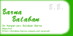 barna balaban business card